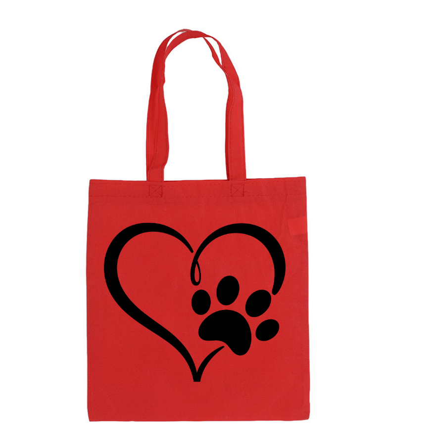 Heart Dog Paw Tote
