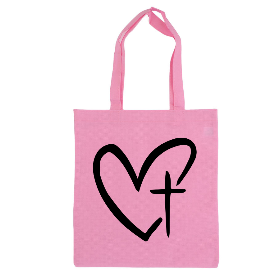 Heart and Cross Tote Bag