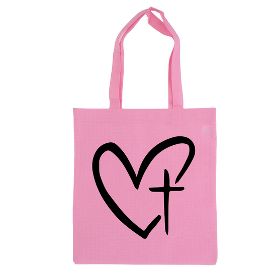 Heart and Cross Tote Bag