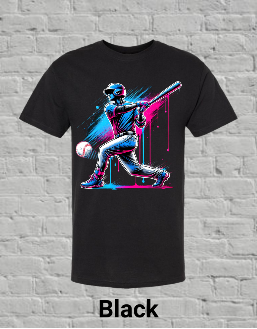 Pink & Blue Drip Baseball Player