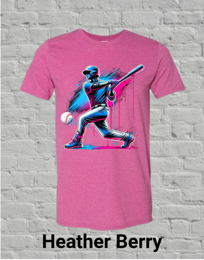 Pink & Blue Drip Baseball Player