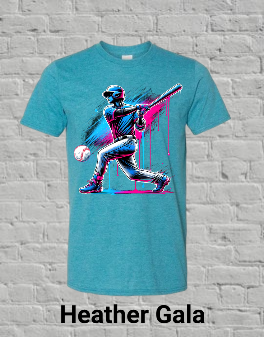 Pink & Blue Drip Baseball Player