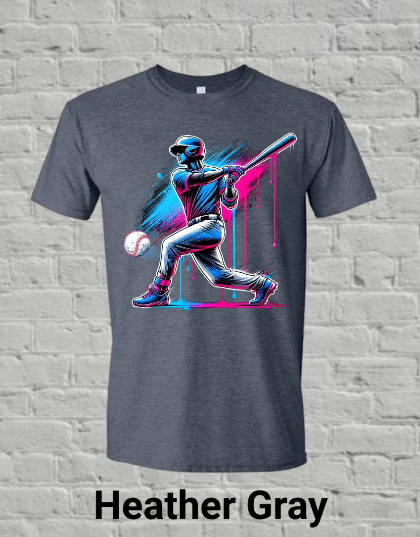 Pink & Blue Drip Baseball Player