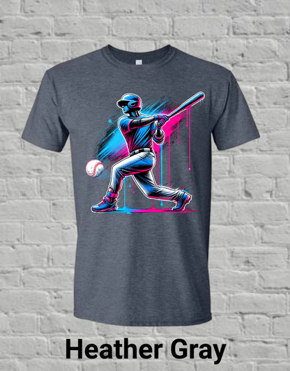 Pink & Blue Drip Baseball Player
