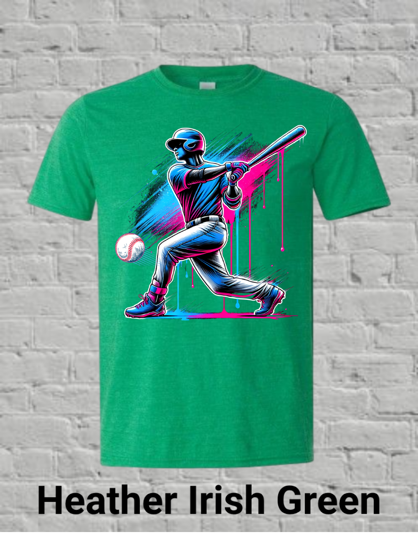 Pink & Blue Drip Baseball Player