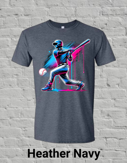 Pink & Blue Drip Baseball Player