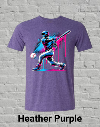 Pink & Blue Drip Baseball Player