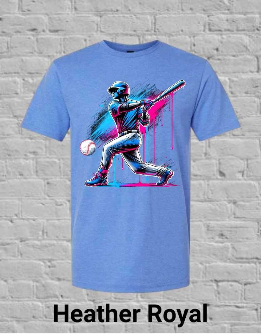 Pink & Blue Drip Baseball Player