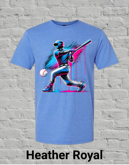 Pink & Blue Drip Baseball Player
