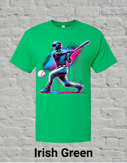 Pink & Blue Drip Baseball Player