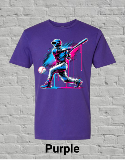 Pink & Blue Drip Baseball Player