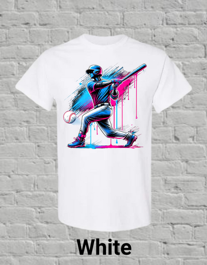 Pink & Blue Drip Baseball Player