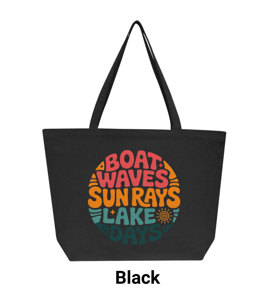 Boat Waves Sun Rays and Lake Days Tote