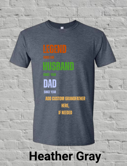 CUTOMIZABLE Legend, Husband, and Dad