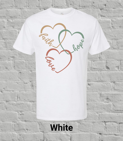 Faith, Hope, & Love Hearts