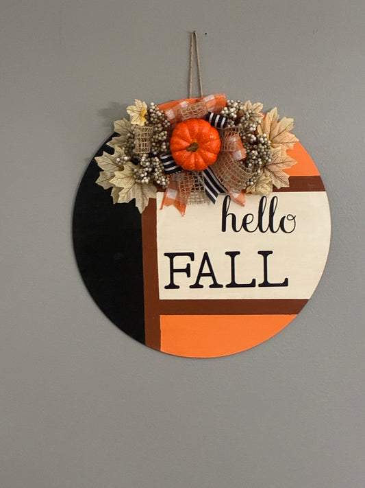 Hello Fall Sign/Wreath