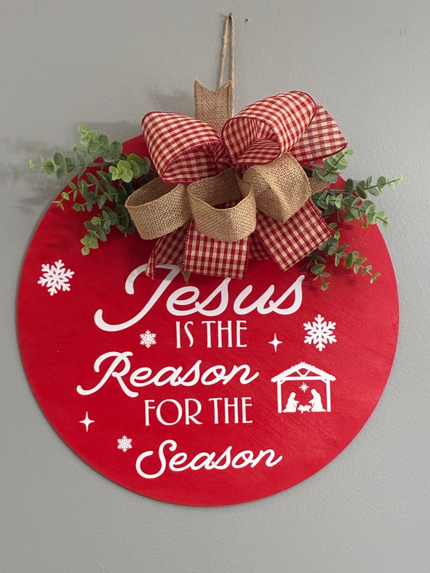 Jesus Is The Reason For The Season Sign/ Wreath