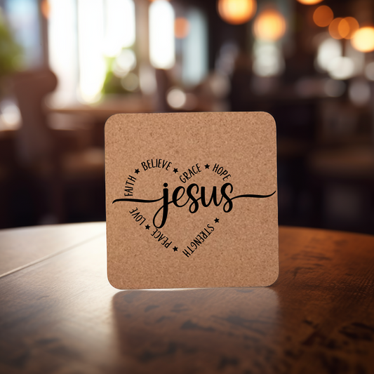 Jesus Heart Square Coaster
