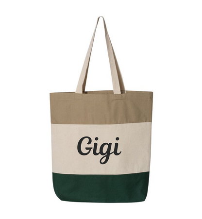Customizable Tri-Colored Tote