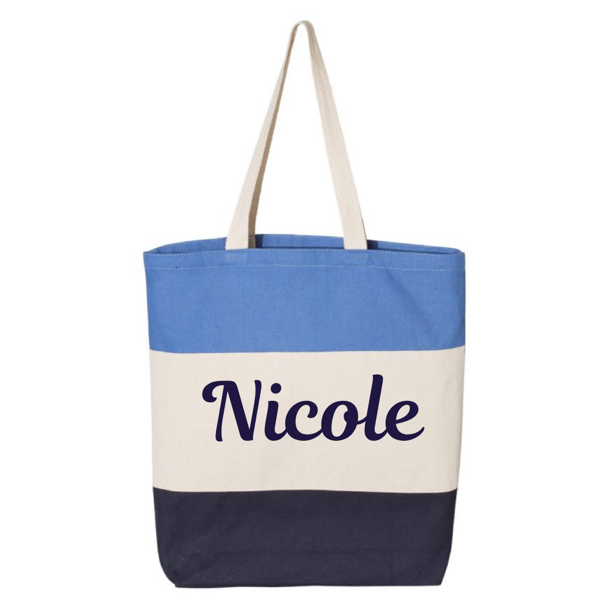 Customizable Tri-Colored Tote