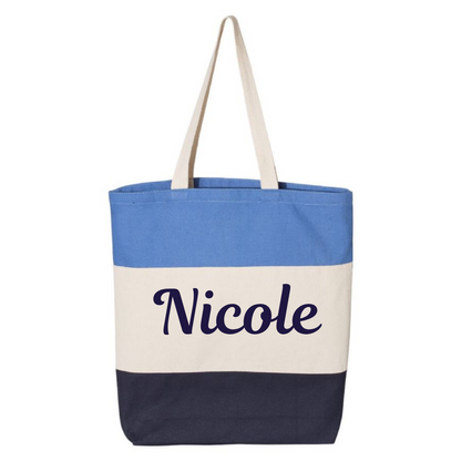 Customizable Tri-Colored Tote