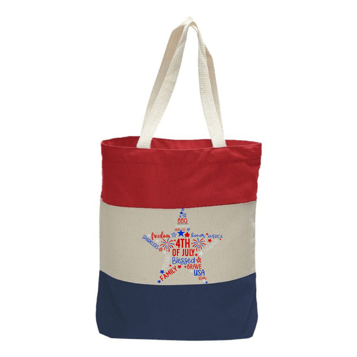 Customizable Tri-Colored Tote